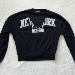 Black Cropped Sweatshirt